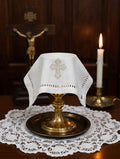 Altar corporal Cloth cross embroidery Holy communion Eucharist Celebration Lord’s Supper Bread tray communion wafers cover