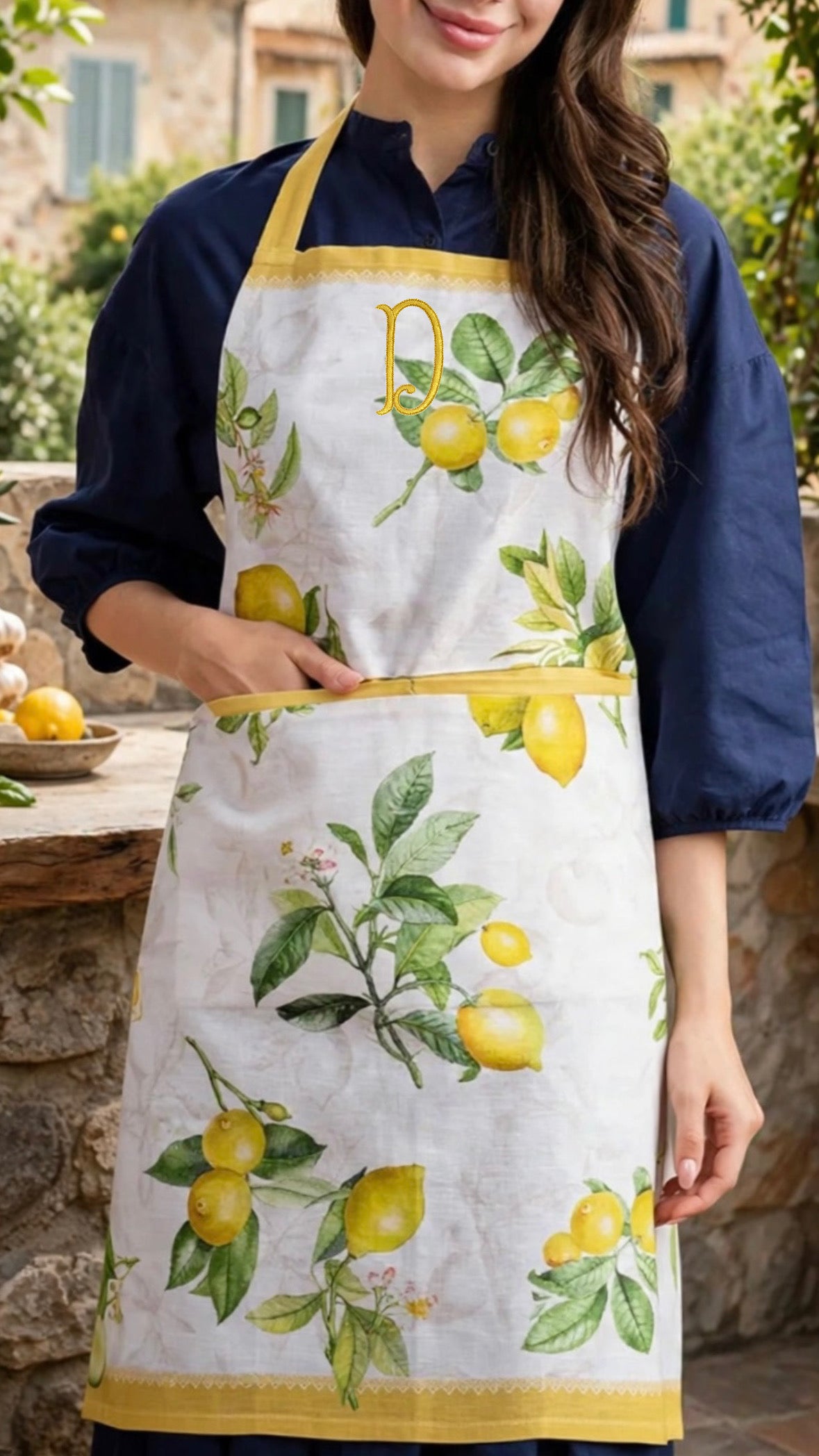 Apron personalized Kitchen cotton Bib teacher Apron unisex custom embroidered