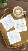 Personalized Sorority Cocktail Napkins Custom Embroidered Greek Letters Big/Little Gift Bid Day college Graduation for Events & Gifts