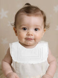 Personalized Baby Bib Heirloom Linen Bib God Child Baby Boy Girl Christening Cross Baptismal first birthday bib