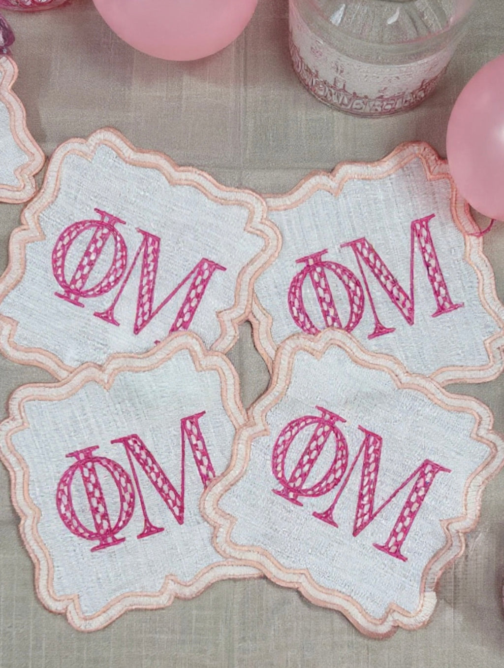 Personalized Sorority Cocktail Napkins Custom Embroidered Greek Letters Big/Little Gift Bid Day college Graduation for Events & Gifts