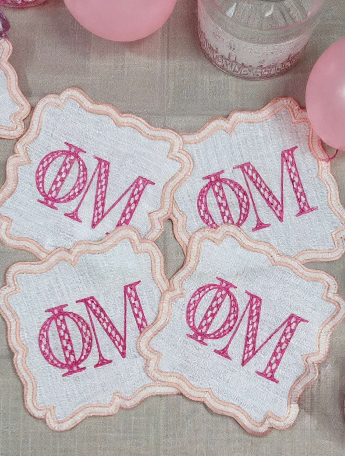 Personalized Sorority Cocktail Napkins Custom Embroidered Greek Letters Big/Little Gift Bid Day college Graduation for Events & Gifts