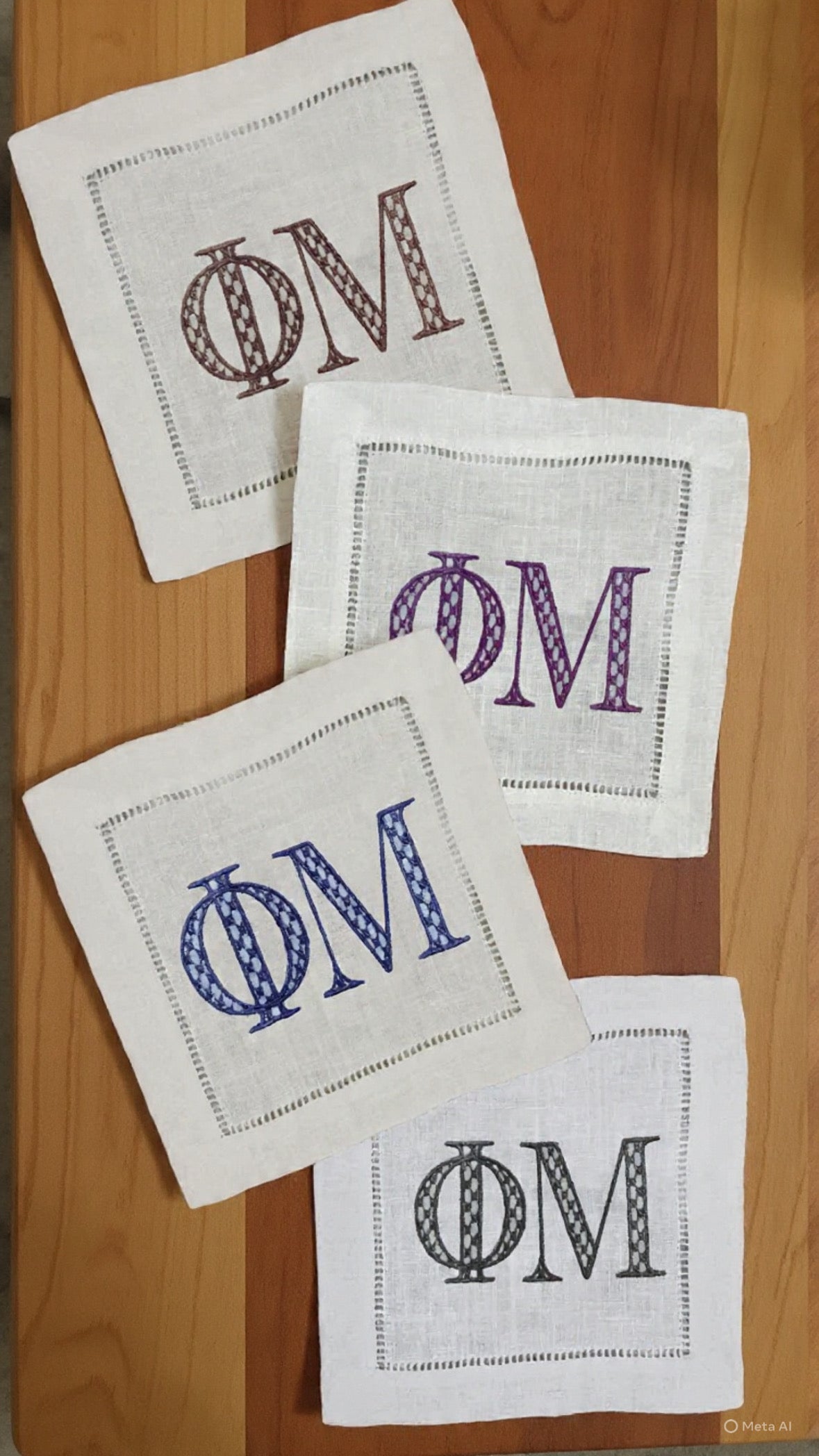 Personalized Sorority Cocktail Napkins Custom Embroidered Greek Letters Big/Little Gift Bid Day college Graduation for Events & Gifts