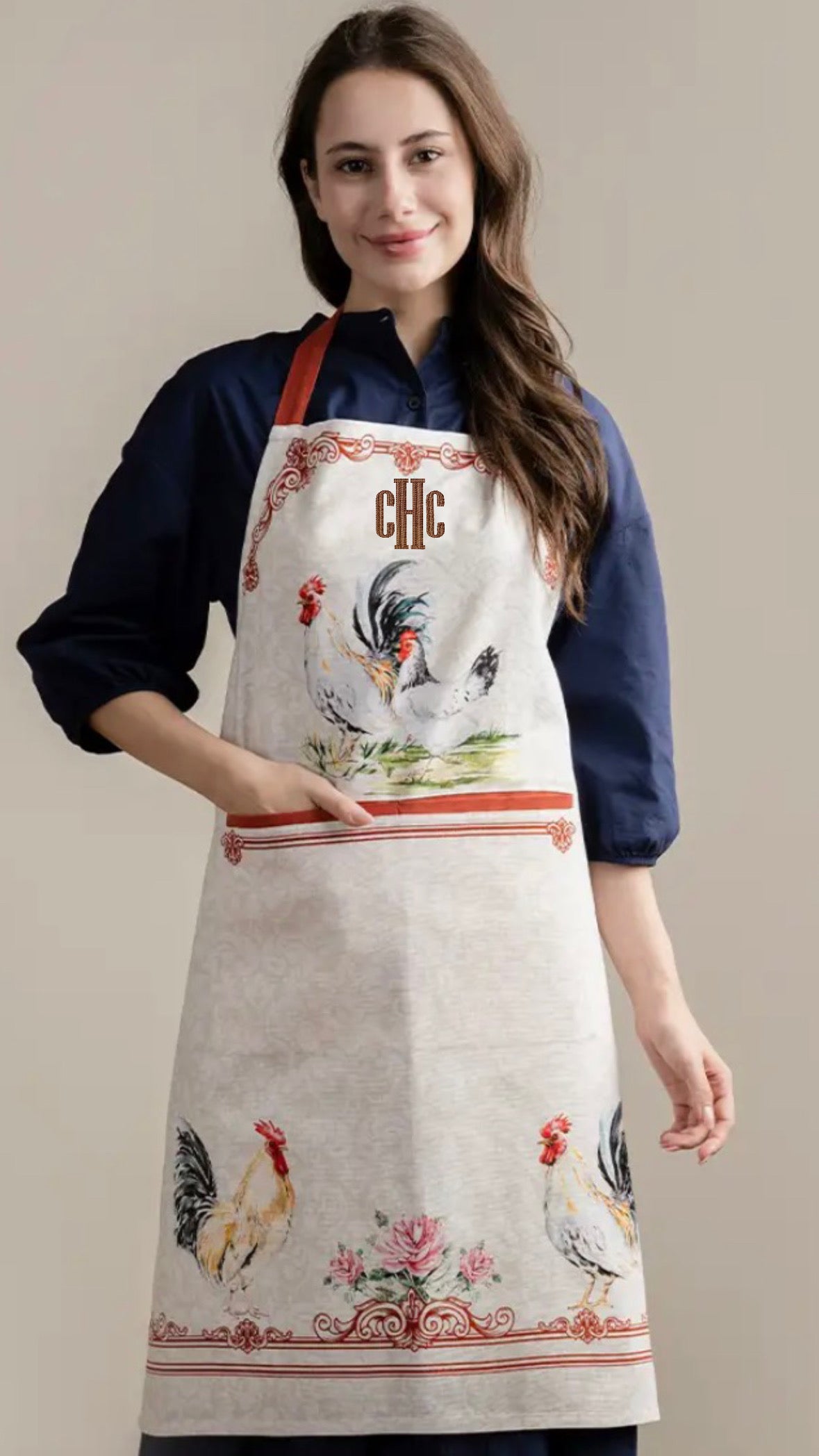 Apron personalized Kitchen cotton Bib teacher Apron unisex custom embroidered