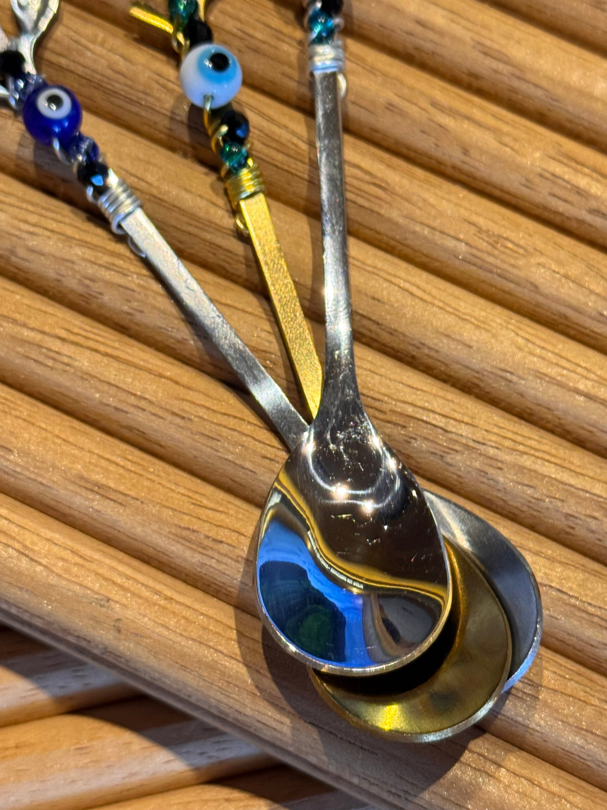 Glass Beaded Teaspoon Wire Wrapped Handmade condiments Sugar Spoon