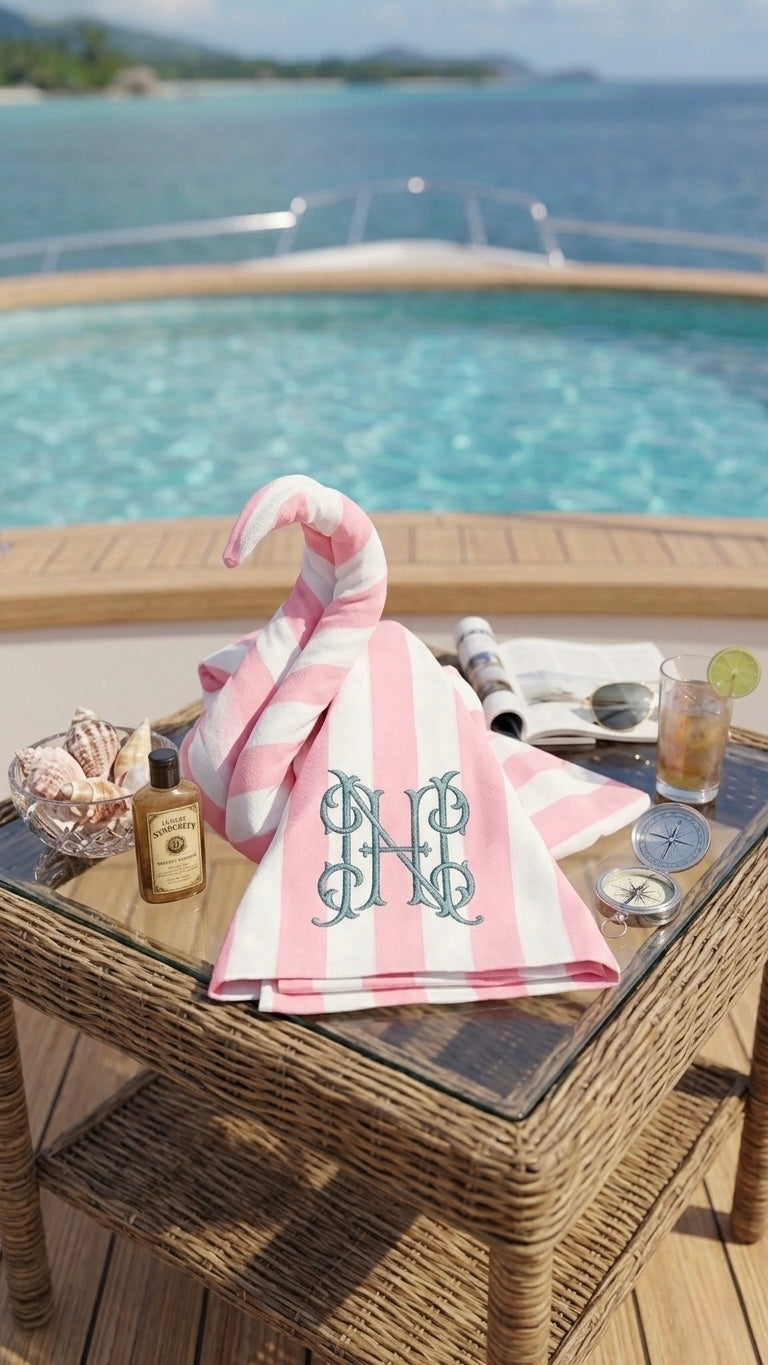 Personalized Quick Dry Beach Towel: Custom Embroidered Pool Towel & Travel Bag