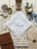 Monogrammed Wedding Handkerchief Bridal Gift