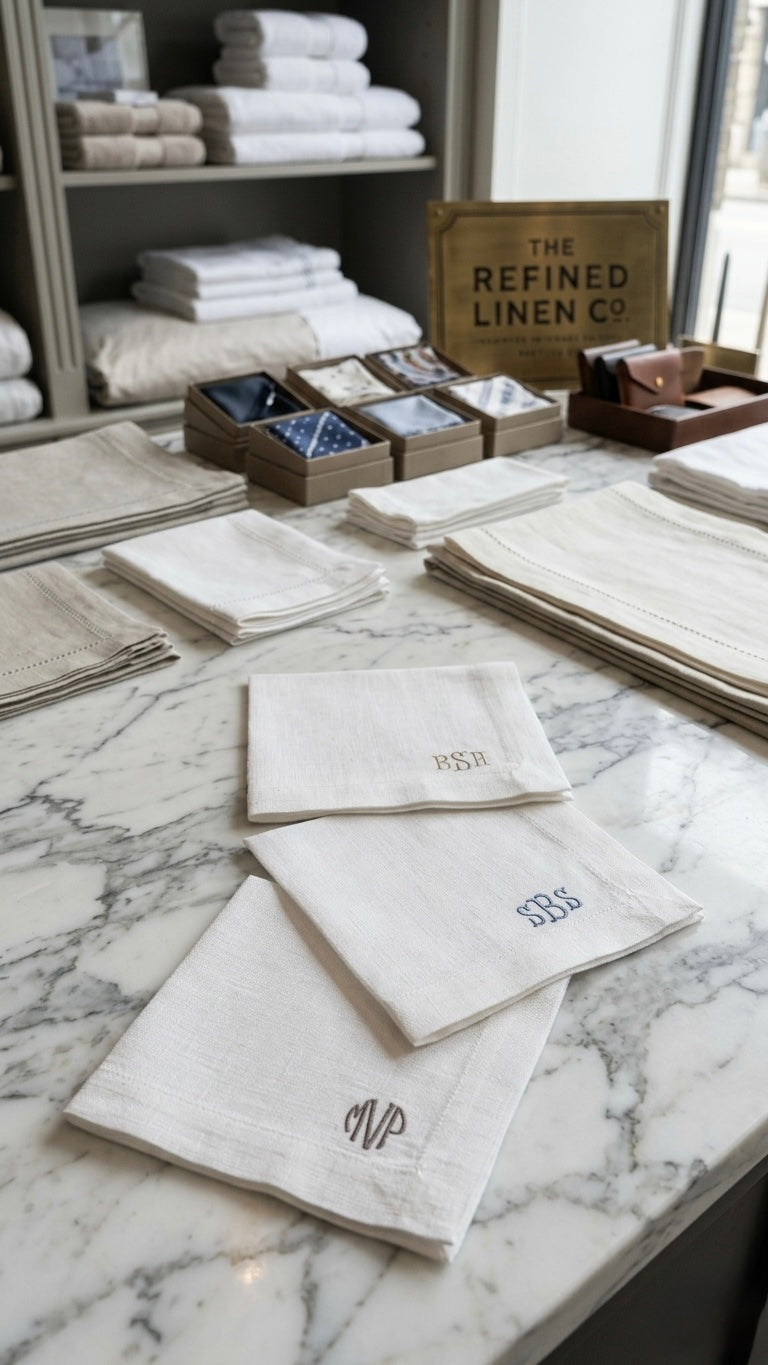 Monogrammed Wedding Handkerchief Bridal Gift