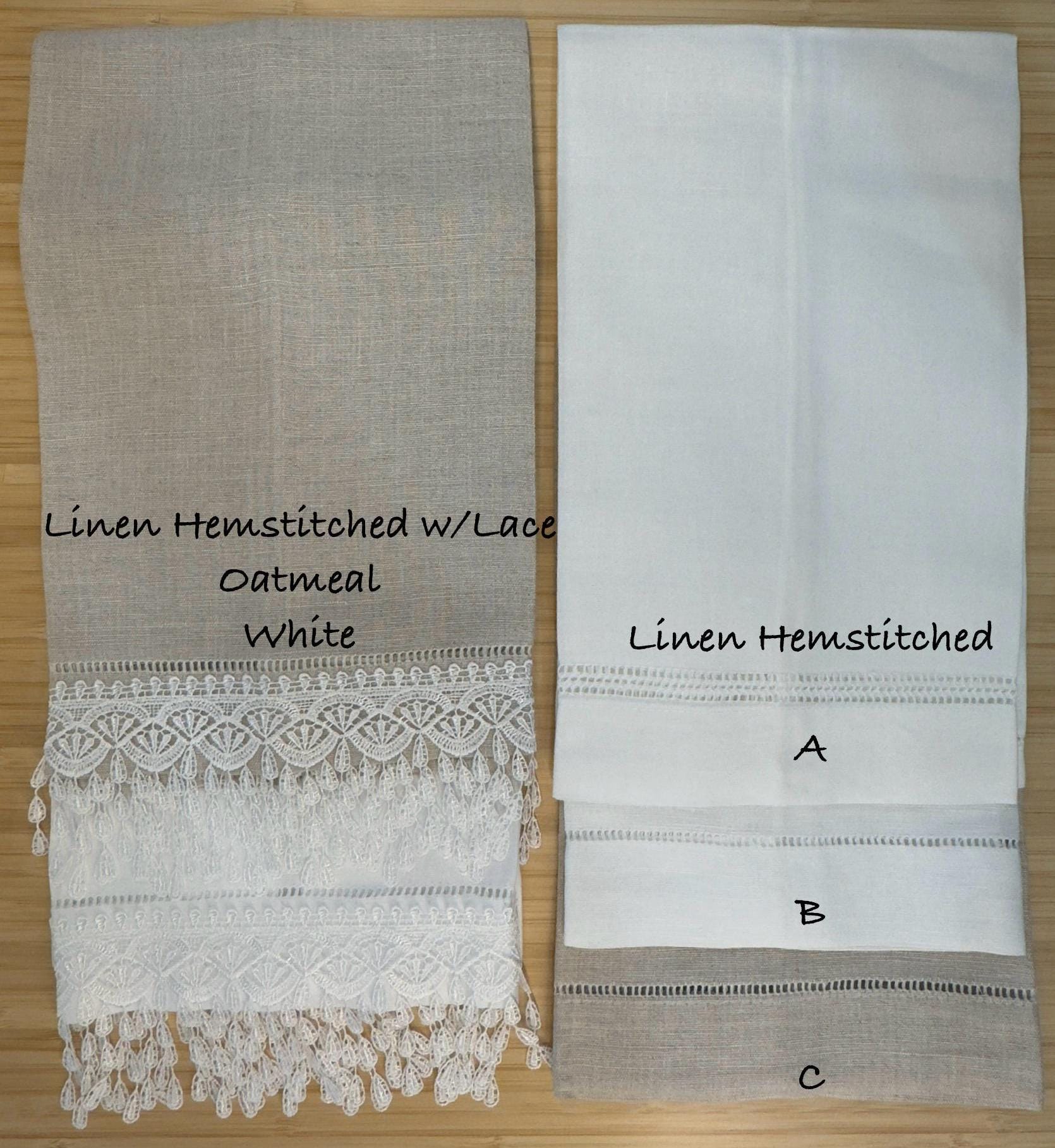 Embroidered linen Towel Personalized tea Towel Monogramed Personalized Tea Towel Serviettes de Toilette brodée personnalisées monogramme