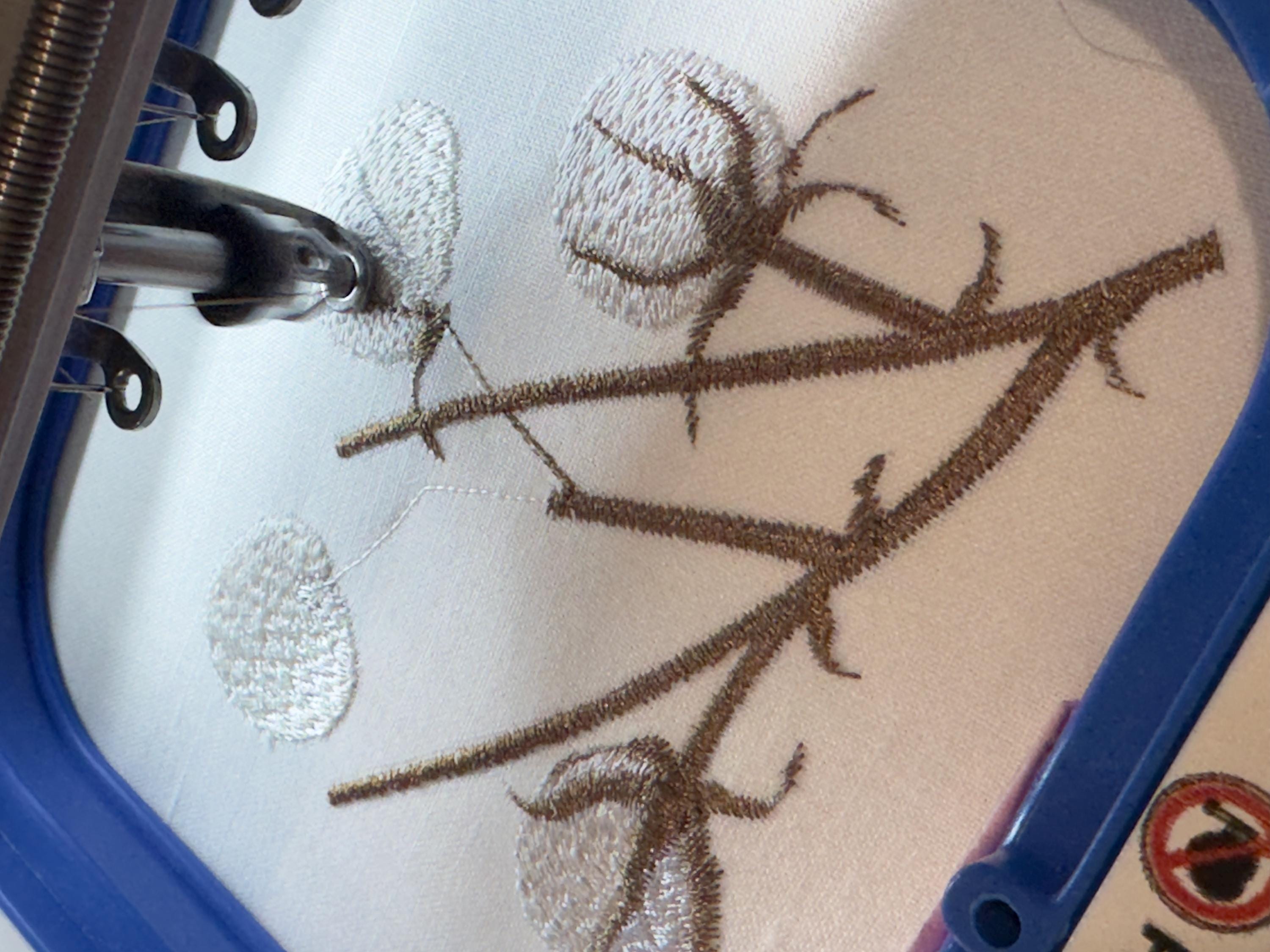 Embroidered Cotton Branch stem Linen hand Towel Fingertip towel Guest tea towel Serviettes de toilette brodée Bain lin