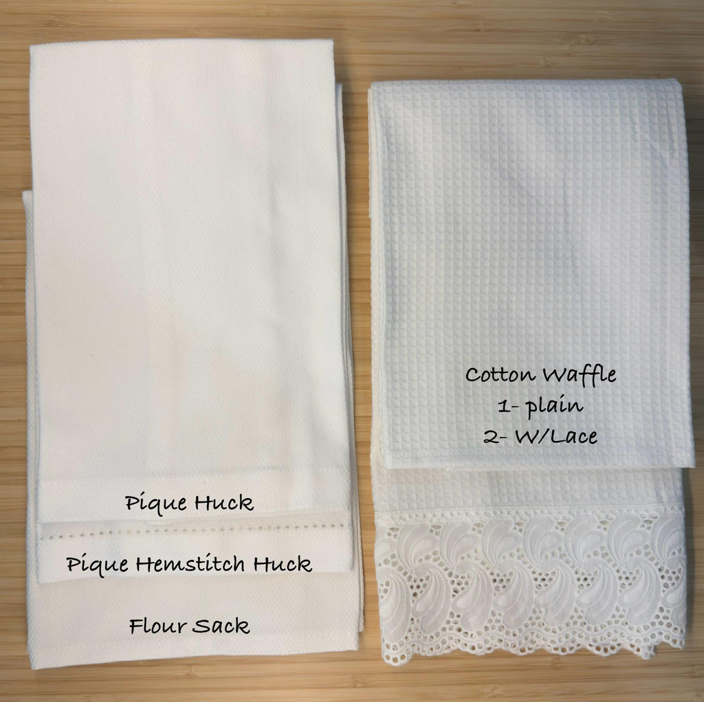 Embroidered Cotton Branch stem Linen hand Towel Fingertip towel Guest tea towel Serviettes de toilette brodée Bain lin