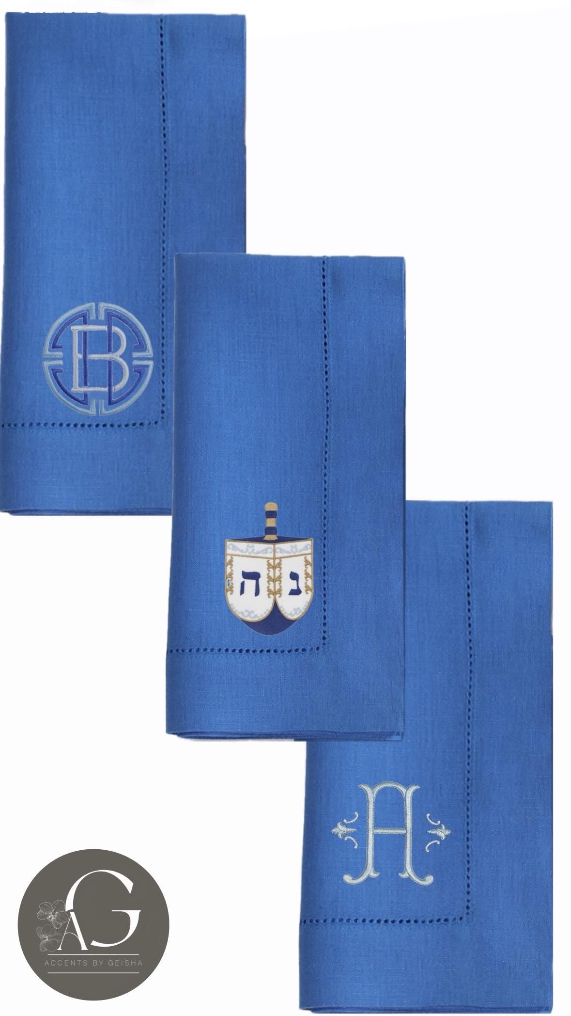 Hanukkah Dinner Napkins Seder pesach Shabbat Table Decor Judaica Gift Idea Jewish dreidel menorah decor Star of David Magen David