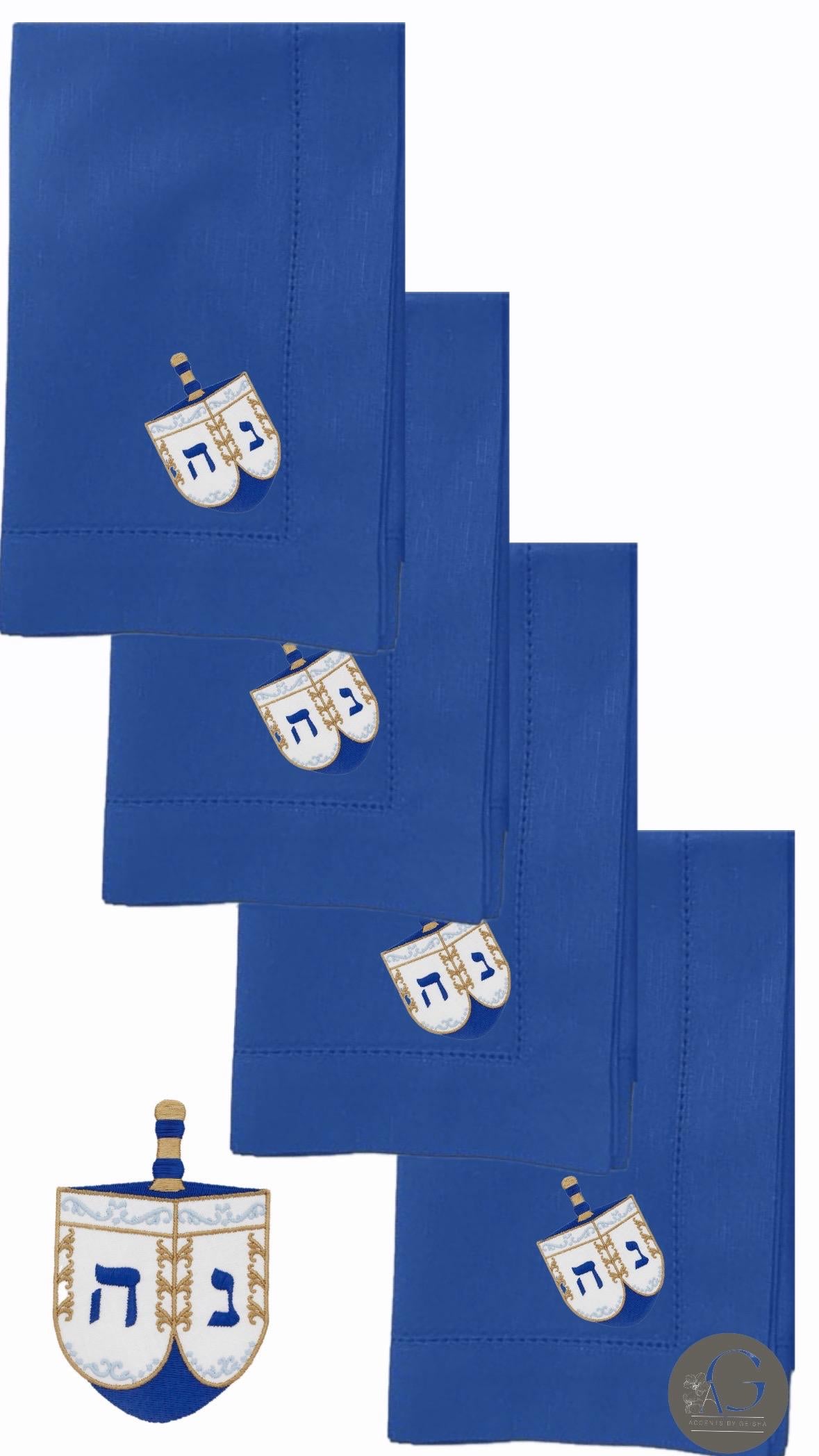 Hanukkah Dinner Napkins Seder pesach Shabbat Table Decor Judaica Gift Idea Jewish dreidel menorah decor Star of David Magen David