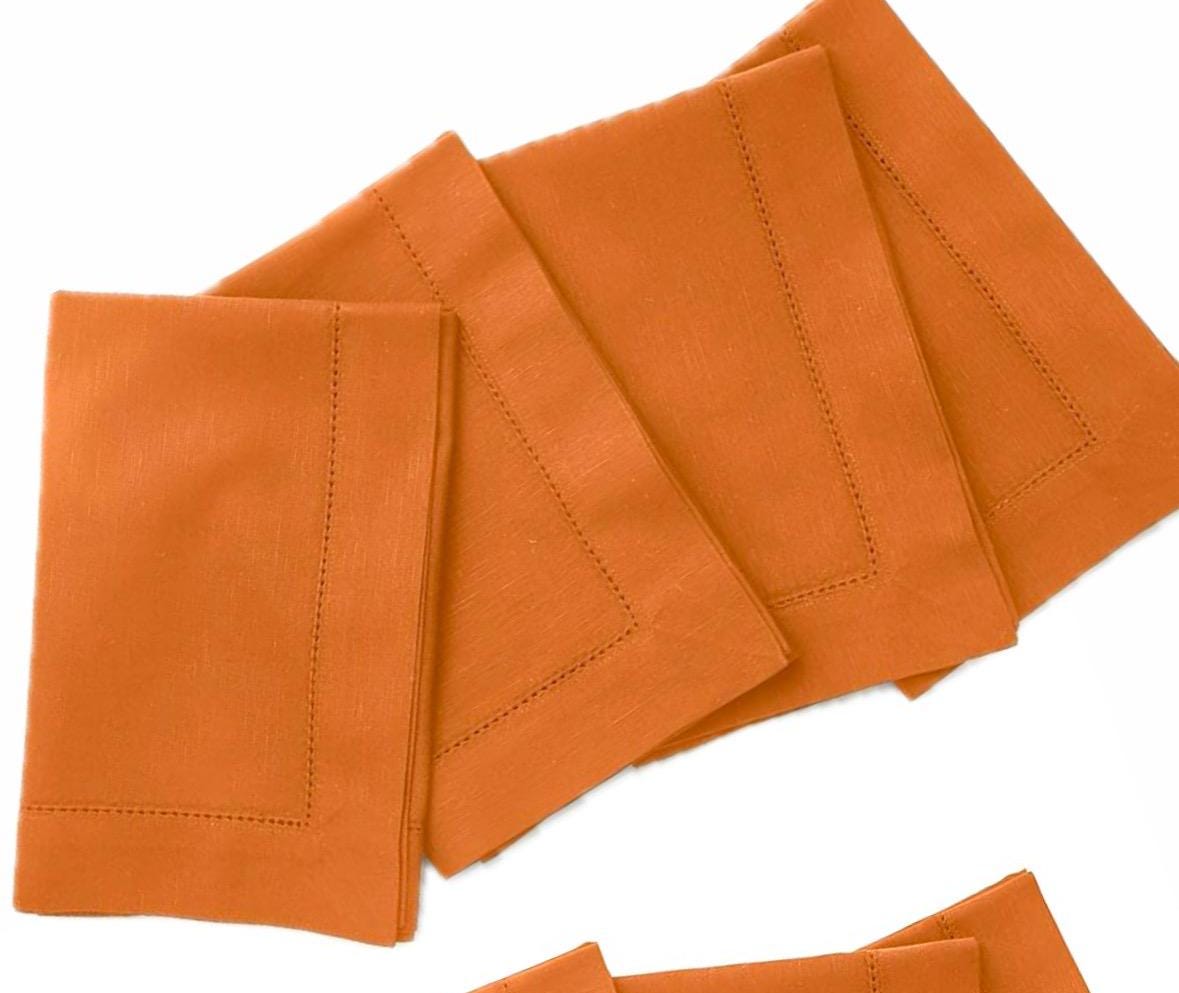 Fall Embroidered Thanksgiving napkins Monogrammed embroidered linen napkin Linen cotton blend Dinner Napkins pumpkin dinner napkins holiday