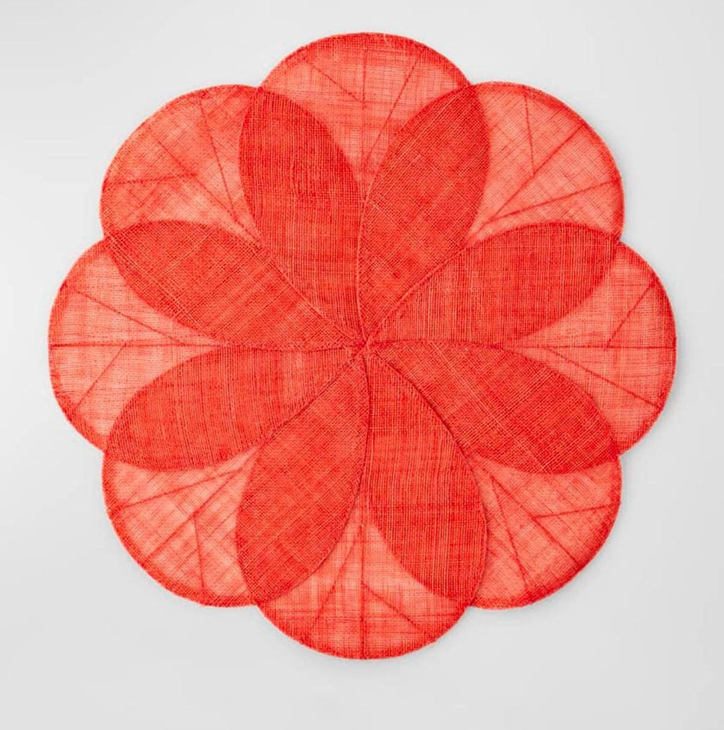 Placemats Natural Fibers round flower design woven fibers placemats