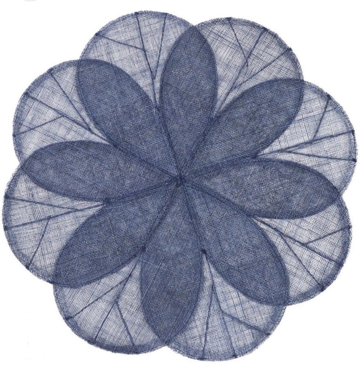 Placemats Natural Fibers round flower design woven fibers placemats