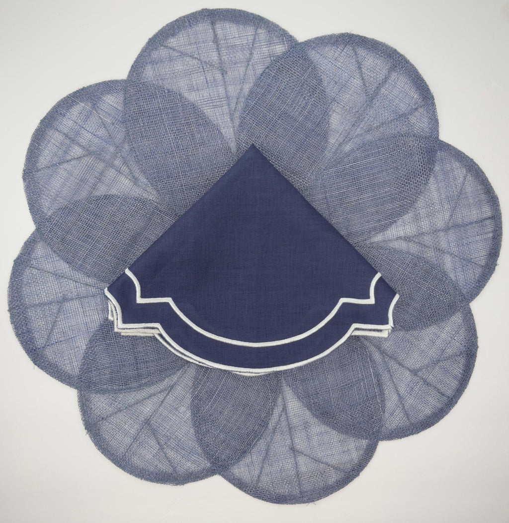 Placemats Natural Fibers round flower design woven fibers placemats