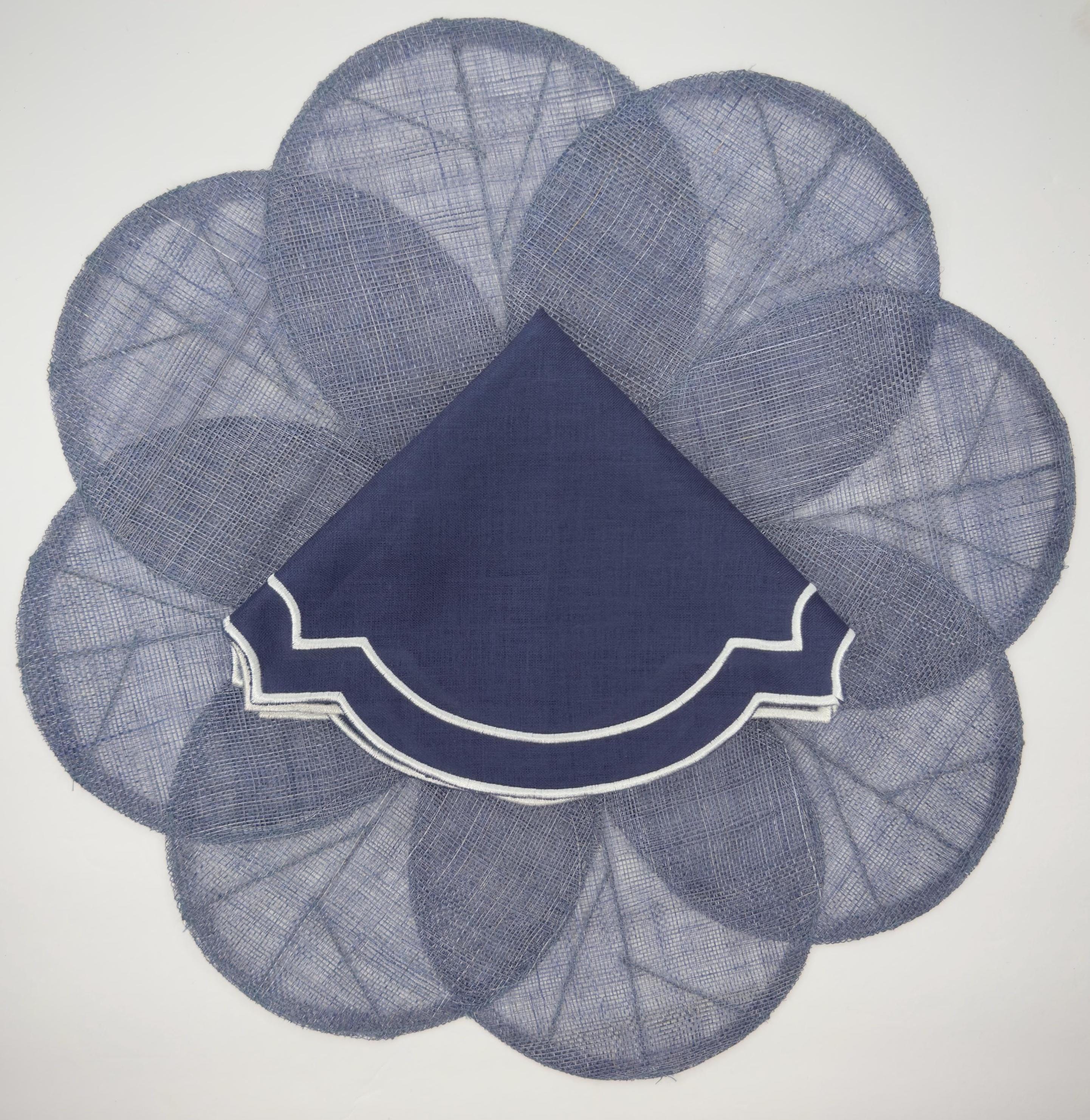 Placemats Natural Fibers round flower design woven fibers placemats