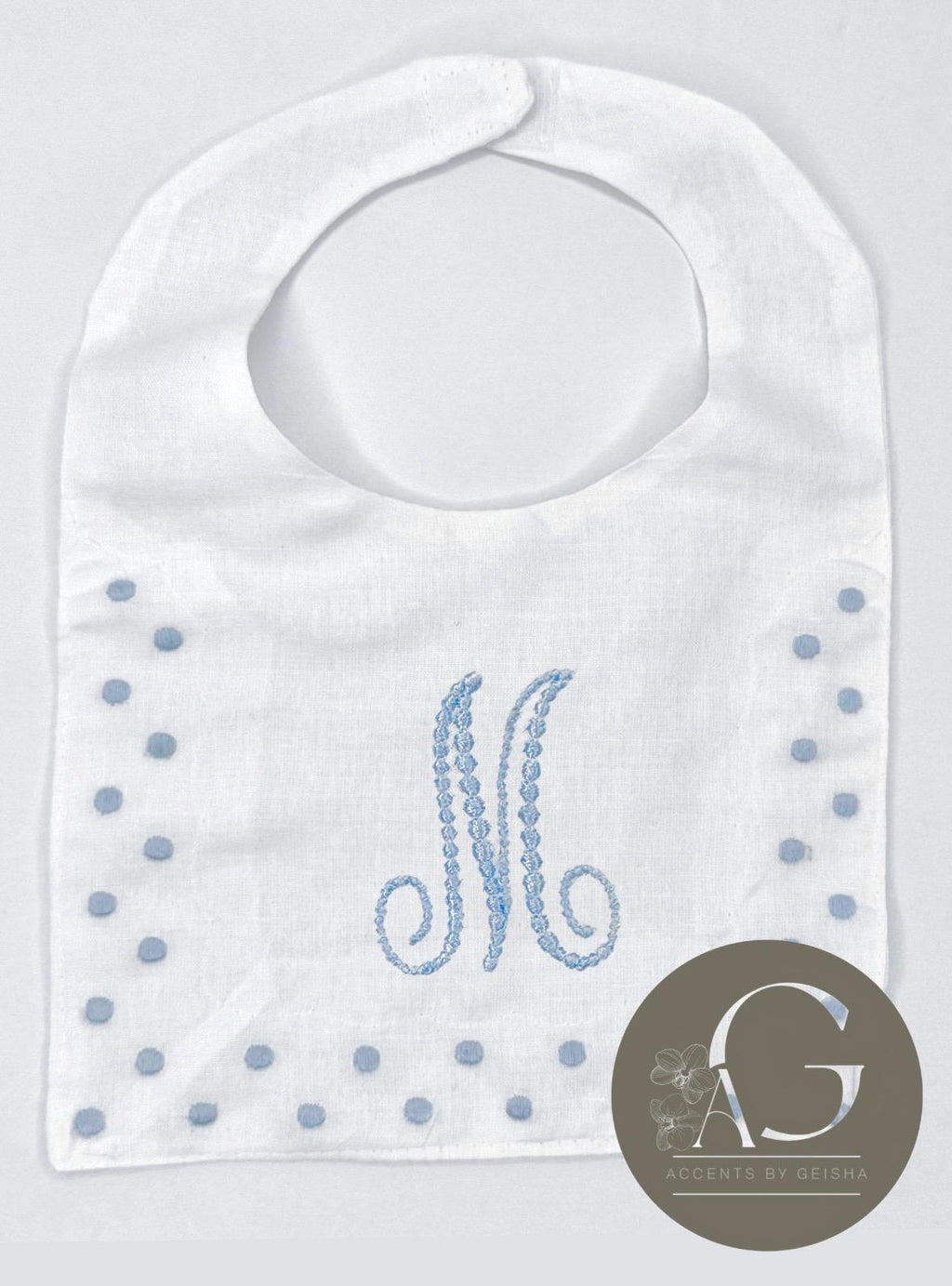 Personalized Baby SwissDot Linen Bib God Child Baby boy bib Baby girl bib square Christening Bib Baptismal first birthday Heirloom Baby bib