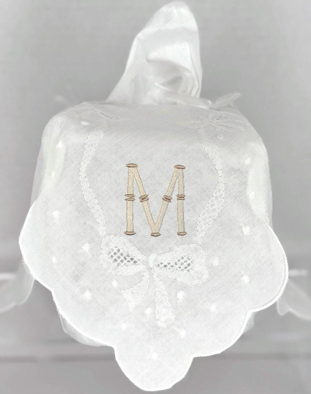 Linen tissue cover hostess gift Bath linens personalized linen Tissue holder embroidered tissue cover monogrammed linens Kleenex cover