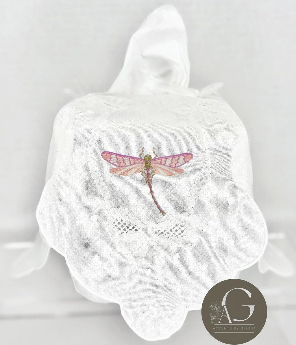 Linen tissue cover hostess gift Bath linens personalized linen Tissue holder embroidered tissue cover monogrammed linens Kleenex cover