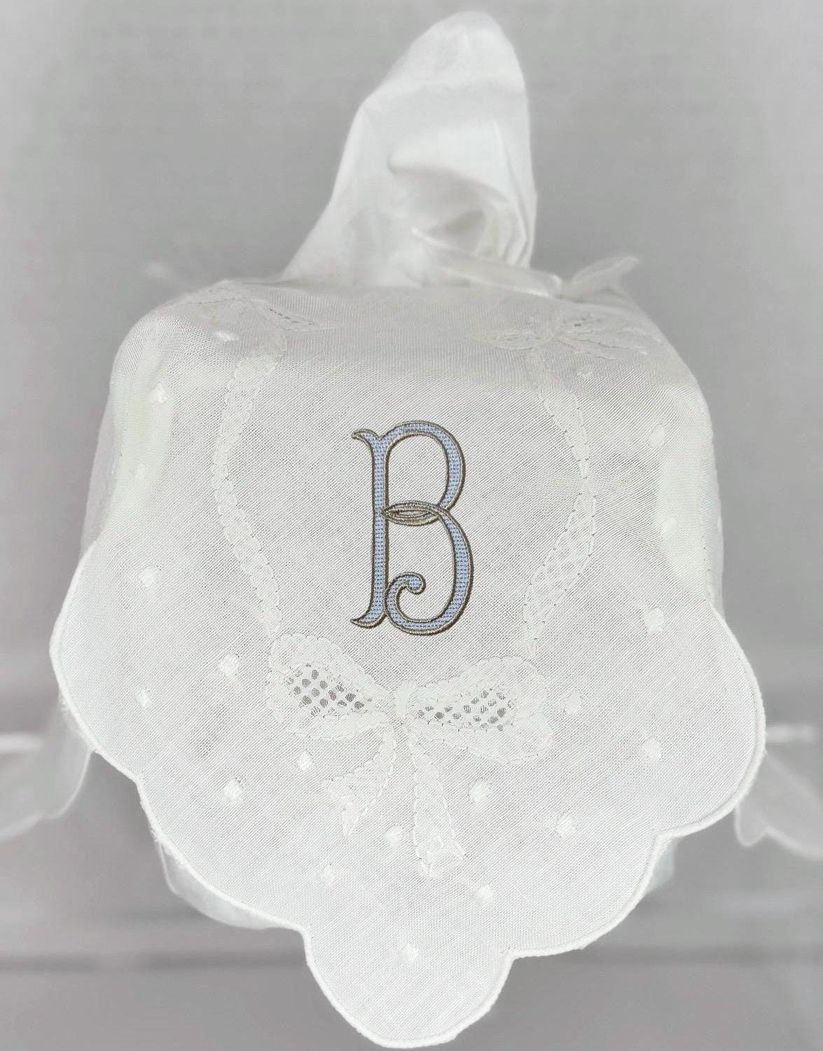 Linen tissue cover hostess gift Bath linens personalized linen Tissue holder embroidered tissue cover monogrammed linens Kleenex cover