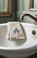 Embroidered Personalized Waffle Weave linen Towel Personalized pique Towel Bathroom Towel Bathroom Decor Servierttes de toilette Brodée Bain