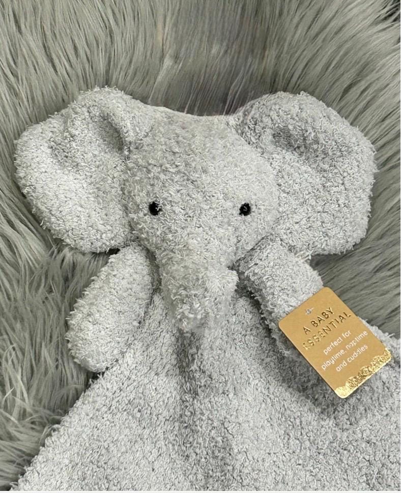 Personalized Cozy Elephant Baby Security Blankie Ultra Soft Plush Comfort Perfect embroidered custom BabyGift newborn accessory animal lovey