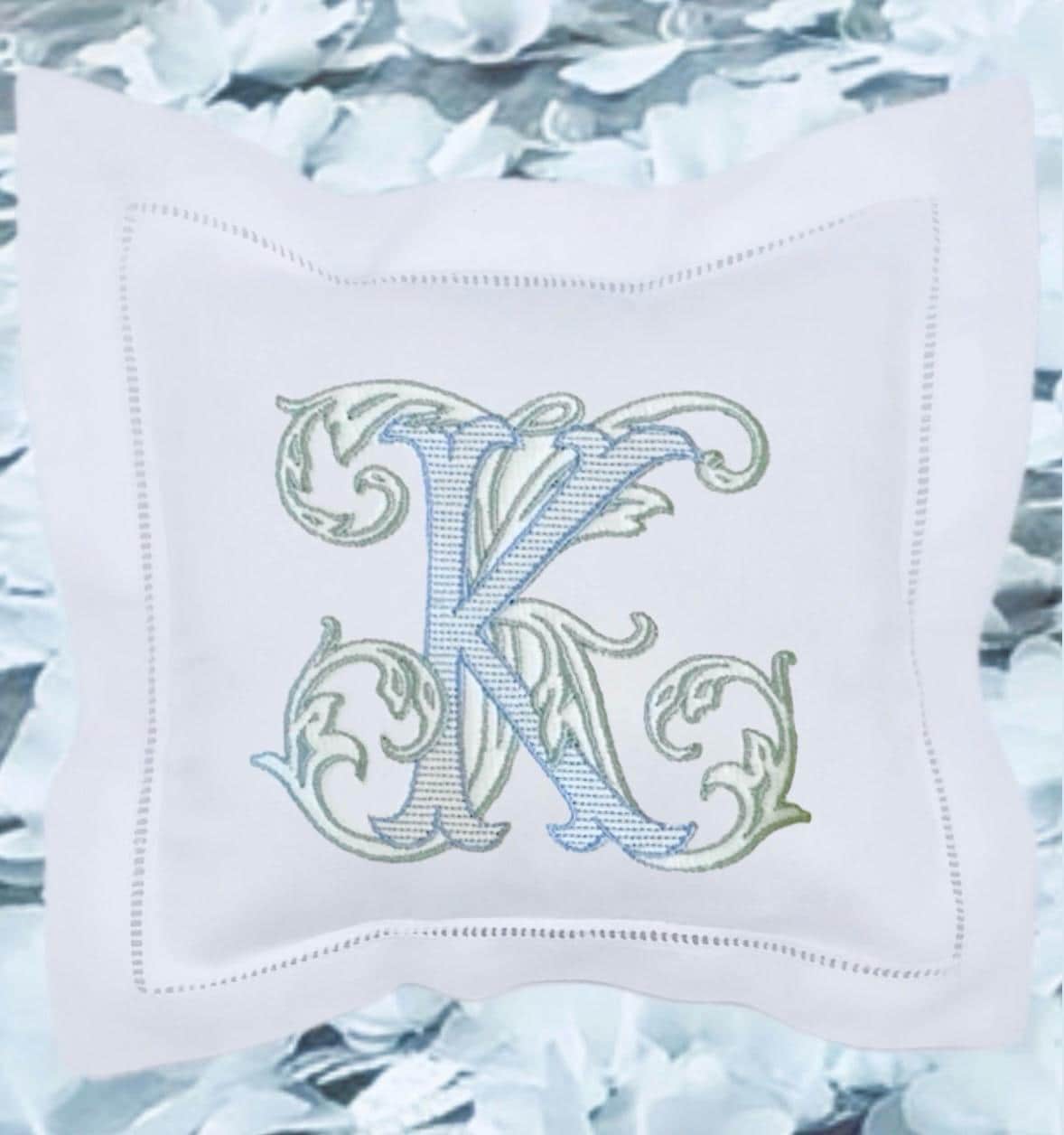 Ring bearer pillow personalized linen hemstitch Swiss dots ring cushion embroidered Monogrammed Engagement custom ring bearer linen pillow