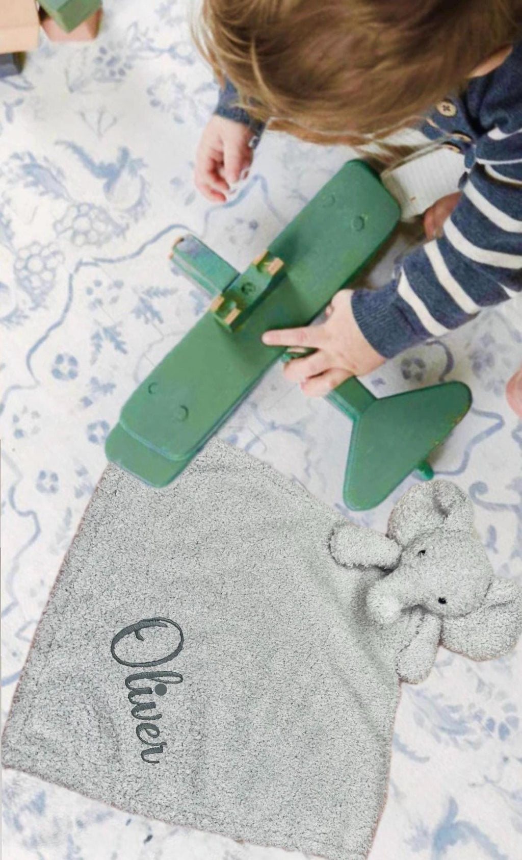 Personalized Cozy Elephant Baby Security Blankie Ultra Soft Plush Comfort Perfect embroidered custom BabyGift newborn accessory animal lovey