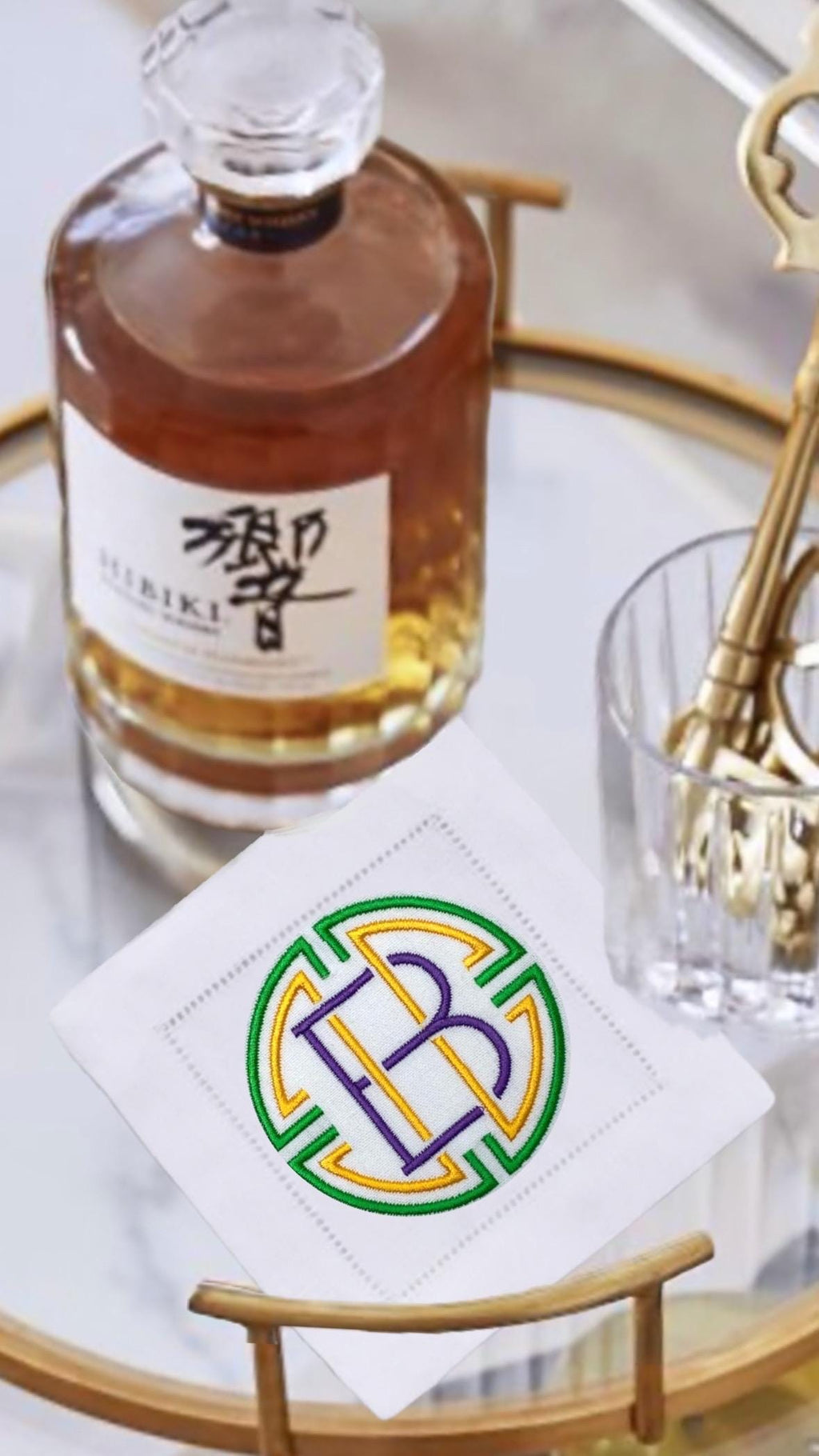 Linen hemstitched monogrammed Cocktail Napkin personalized Coasters Embroidered Cocktail Napkin Cocktail brodées Serviette en lin Aperitivo