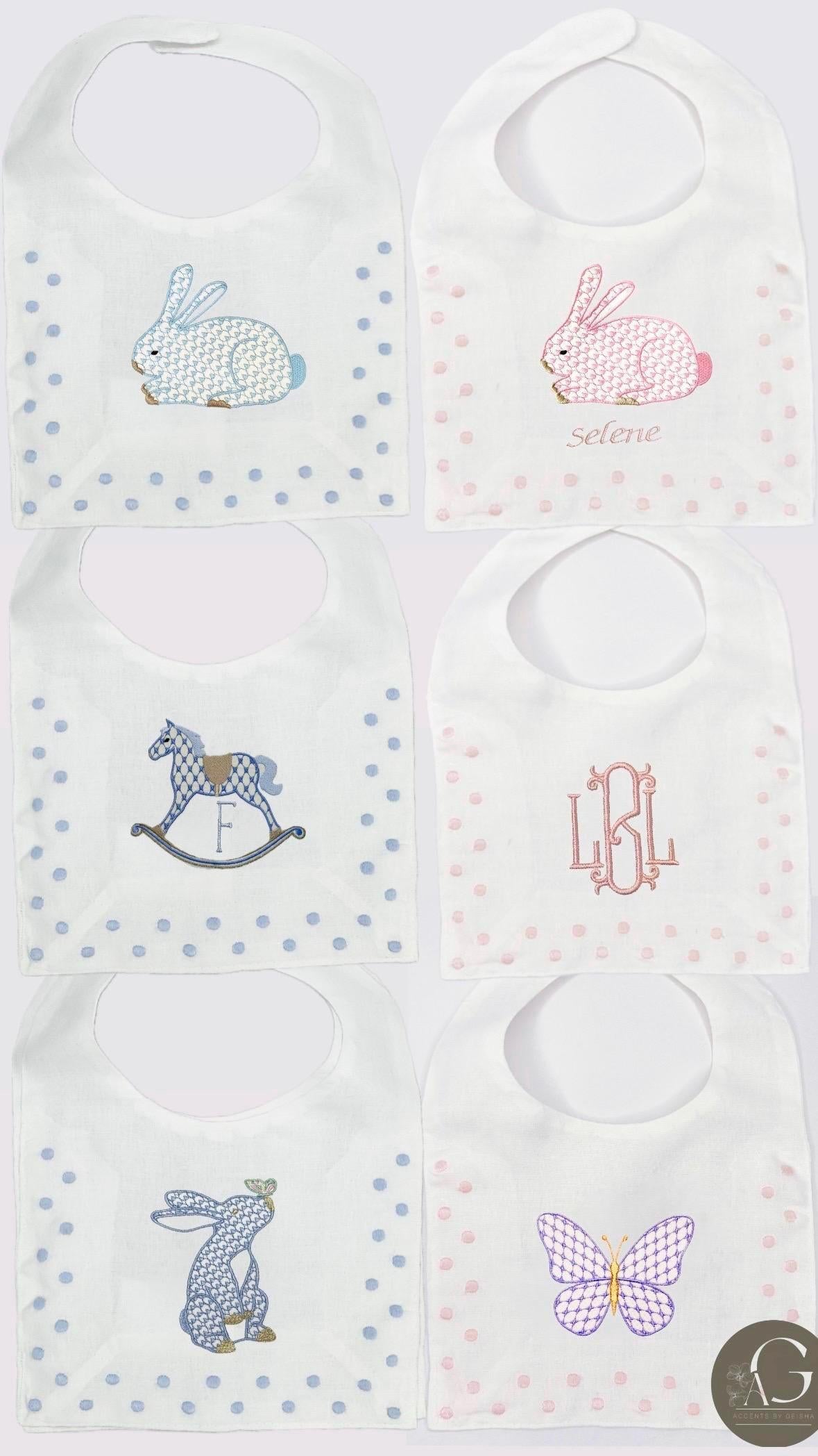 Personalized Baby SwissDot Linen Bib God Child Baby boy bib Baby girl bib square Christening Bib Baptismal first birthday Heirloom Baby bib