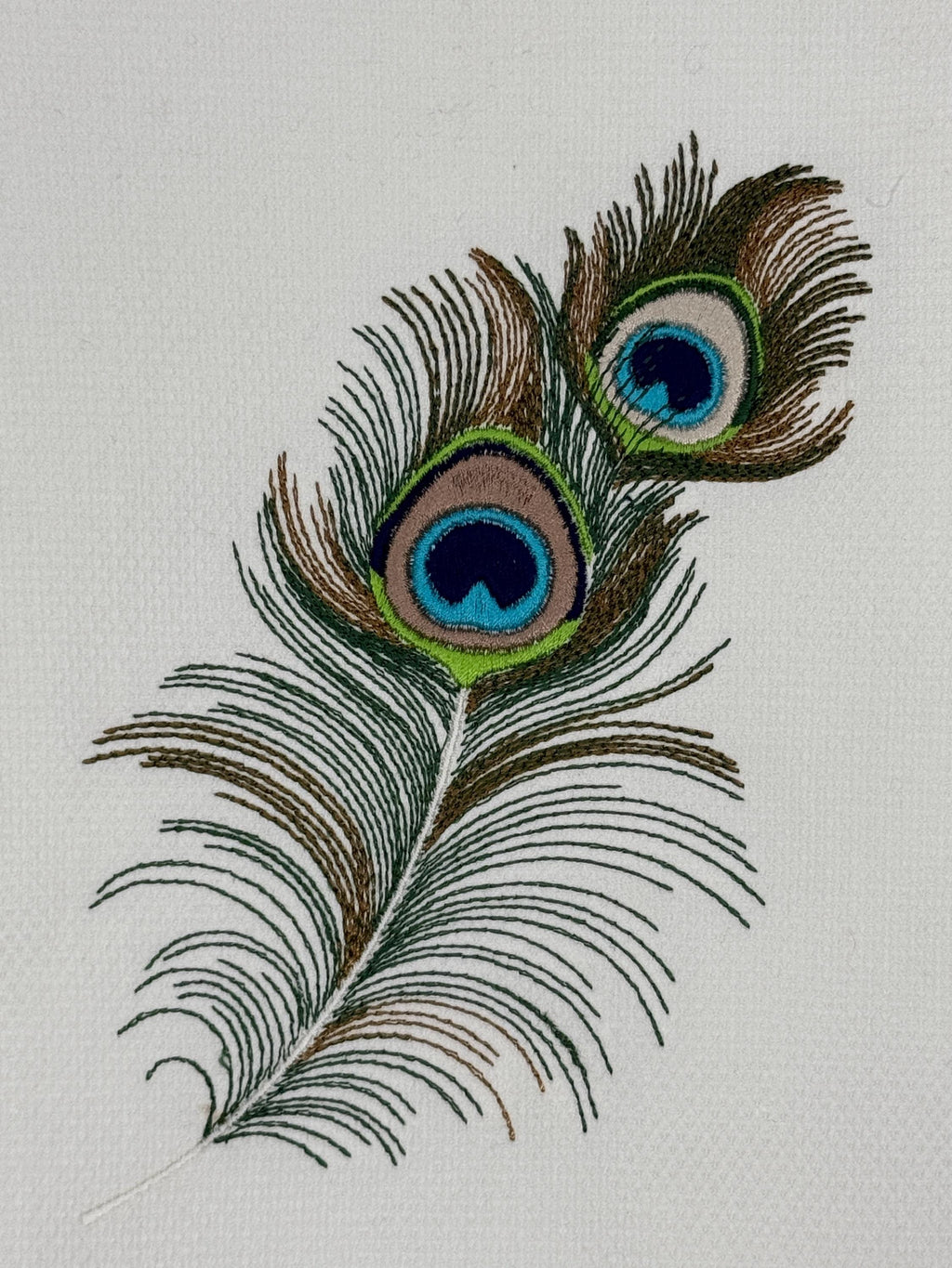 Peacock Feather Embroidered Linen Hand Towel Powder Room Decor tuxedo Stripe hand towel