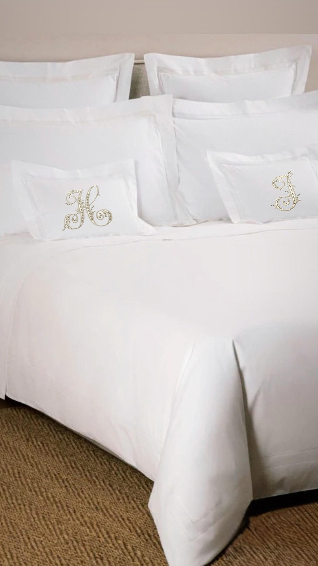 Boudoir pillow Elegant Garland  hemstitched Giglucci Personalized Boudoir Pillow