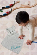 Personalized Cozy Elephant Baby Security Blankie Ultra Soft Plush Comfort Perfect embroidered custom BabyGift newborn accessory animal lovey