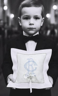Ring Bearer personalized linen hemstitched white pillow embroidered Monogrammed Ring Bearer Pillow embroidered initials bridal decor Wedding