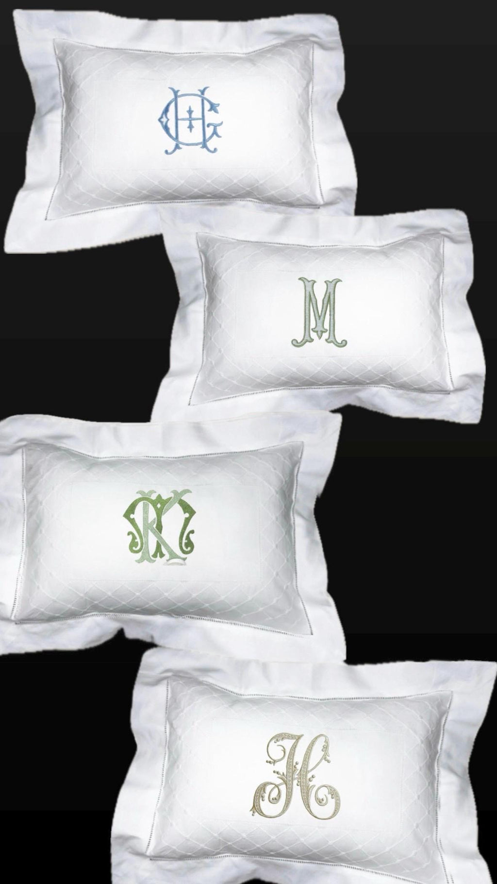 Boudoir pillow Elegant Swiss dots hemstitched Giglucci Personalized Boudoir Pillow
