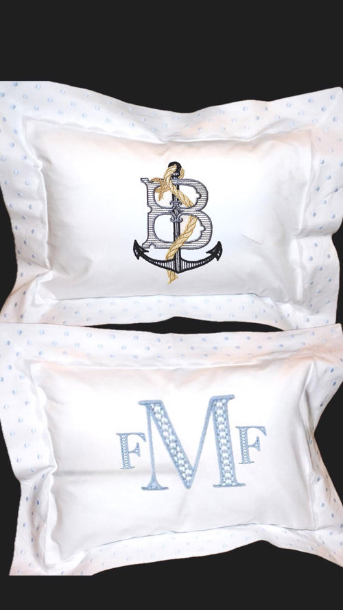 Baby linen hemstitched boudoir announcement pillow for Baby's Nursery Baby Shower Gift newborn babies Heirloom Embroidered Linen crib sham