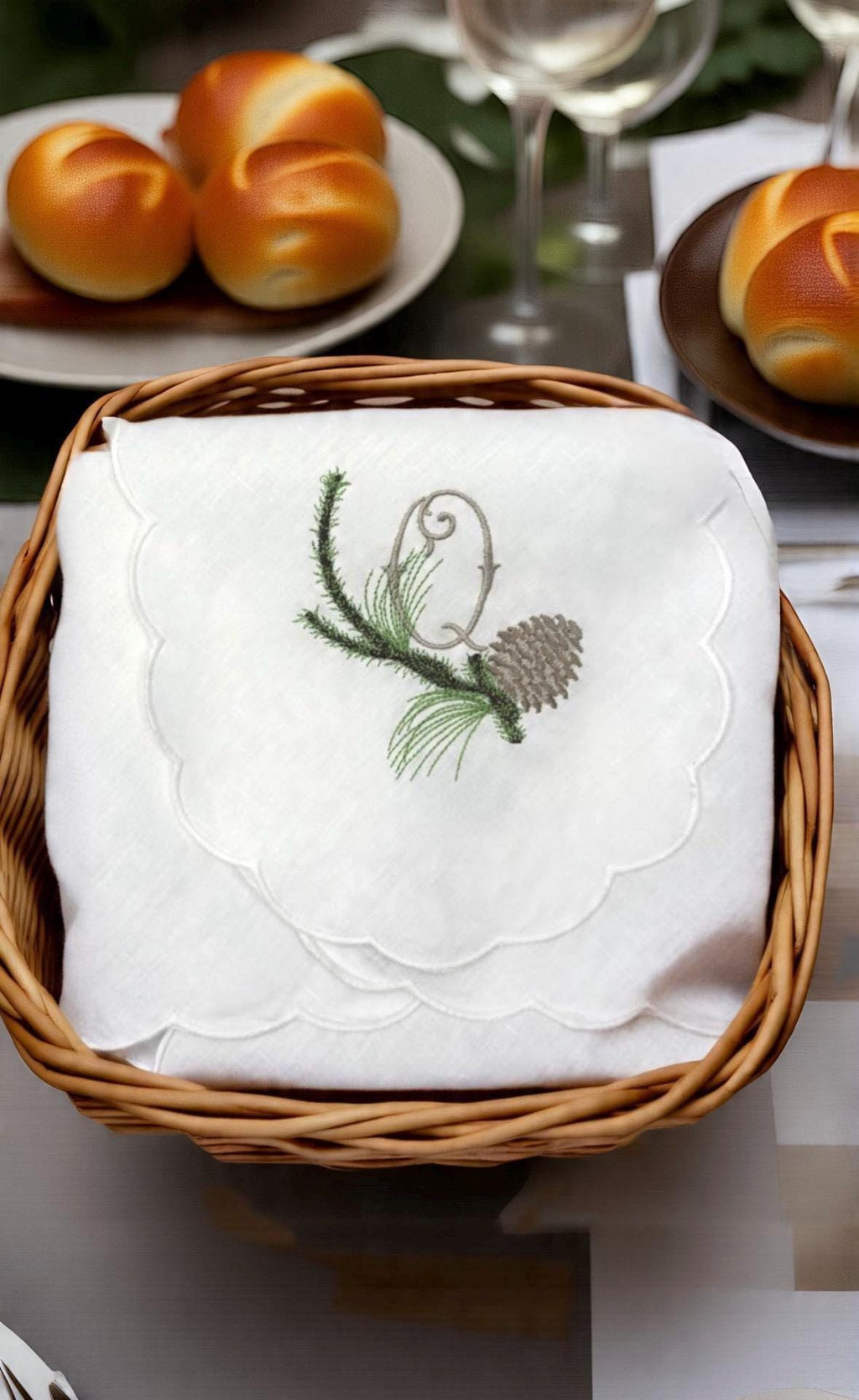 Bread Basket liner Christmas Bread cover Napkin Bun Warmer Breadbasket Bread warmer liner Paneras en Lino Garde pain en lin bread rollscover
