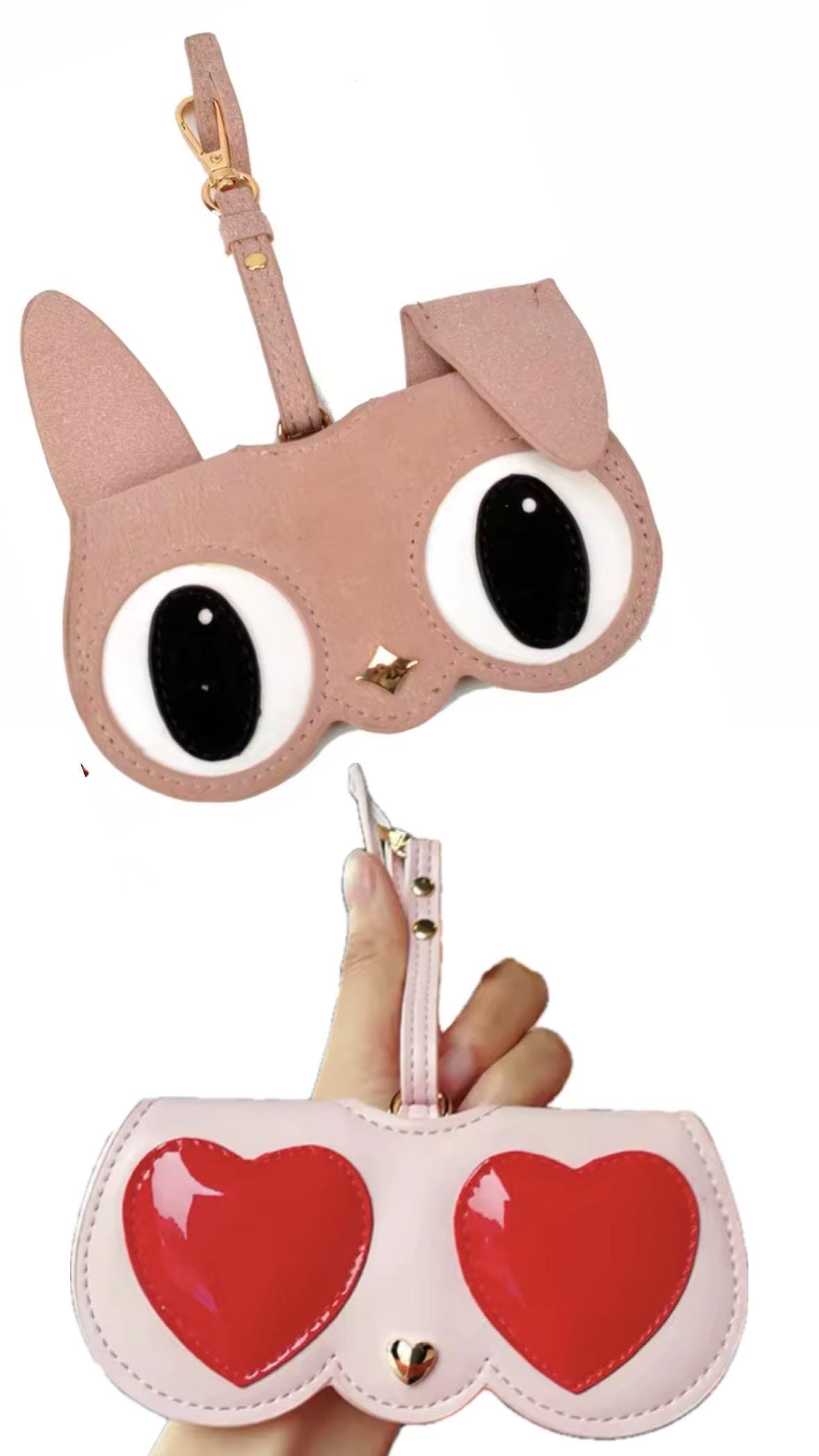Eyeglasses eyewear stylishly portable soft pouch Eyeglass holder Case Bag charm purse pouch Étui à lunettes Pouche PUleather Sunglasses Case
