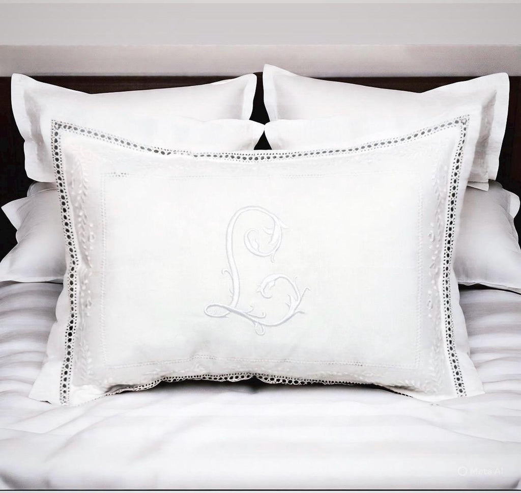 Boudoir pillow Elegant Garland  hemstitched Giglucci Personalized Boudoir Pillow