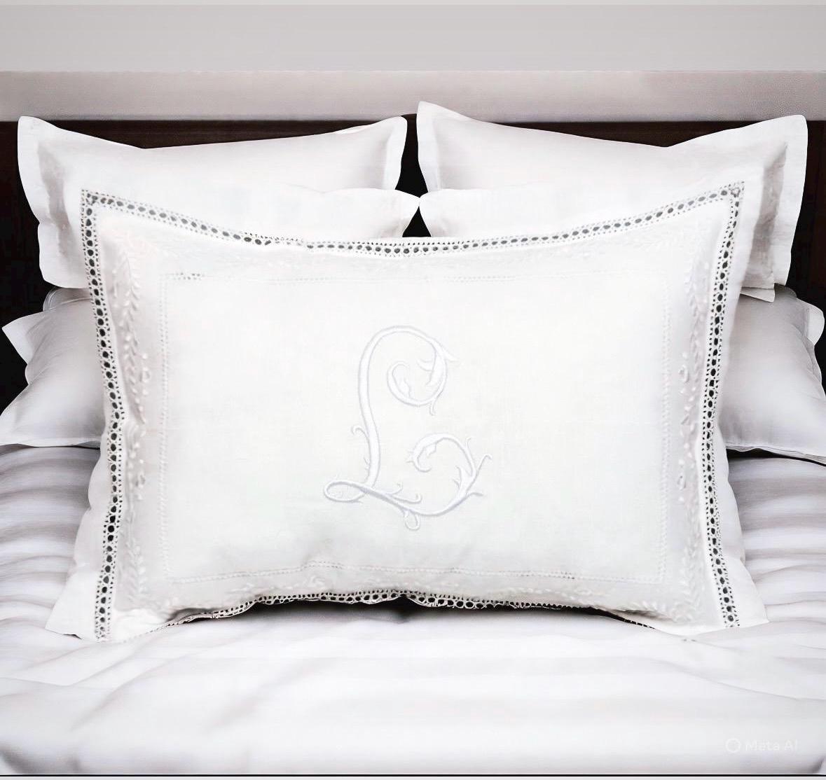 Boudoir pillow Elegant Garland  hemstitched Giglucci Personalized Boudoir Pillow