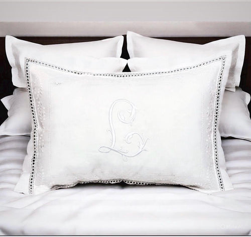 Boudoir pillow Elegant Garland  hemstitched Giglucci Personalized Boudoir Pillow