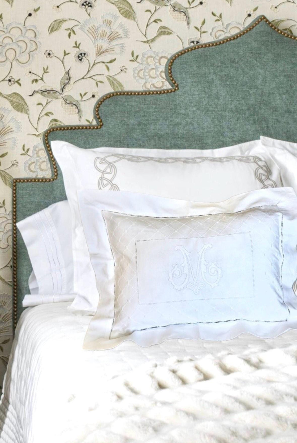 Boudoir pillow Elegant Swiss dots hemstitched Giglucci Personalized Boudoir Pillow