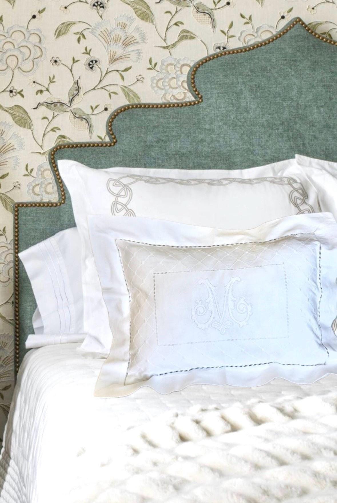 Boudoir pillow Elegant Swiss dots hemstitched Giglucci Personalized Boudoir Pillow