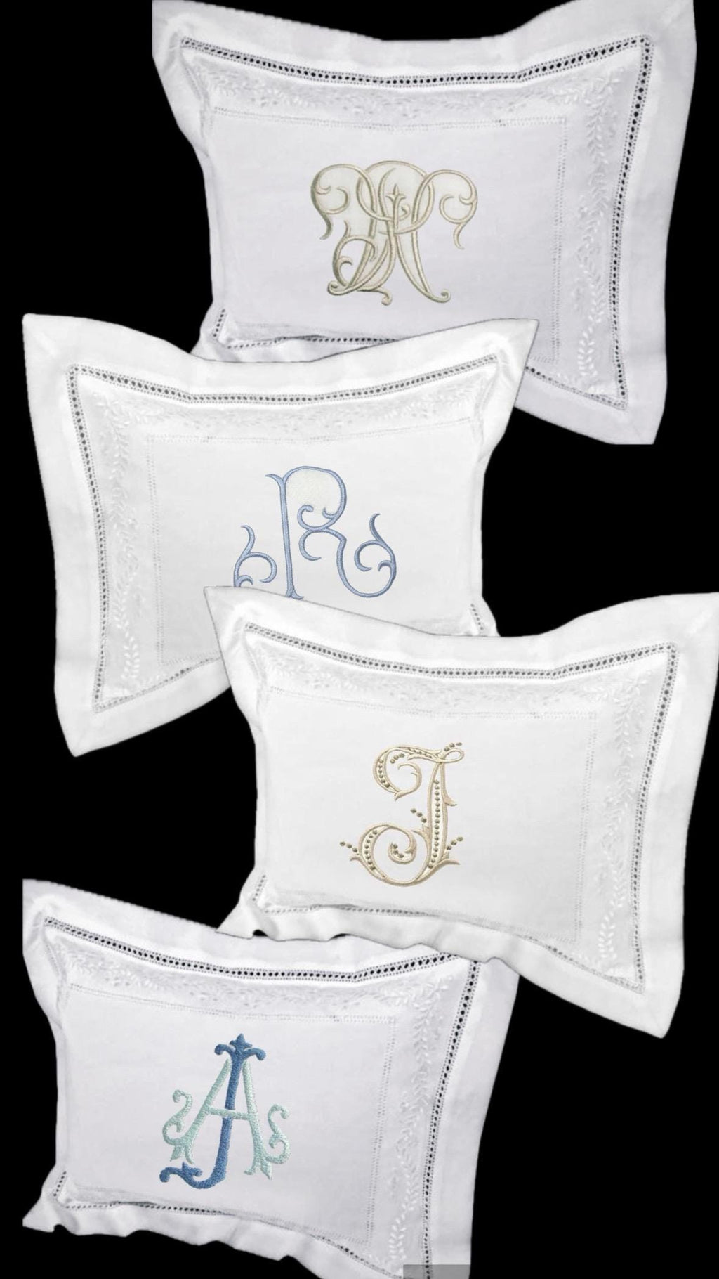 Boudoir pillow Elegant Garland  hemstitched Giglucci Personalized Boudoir Pillow