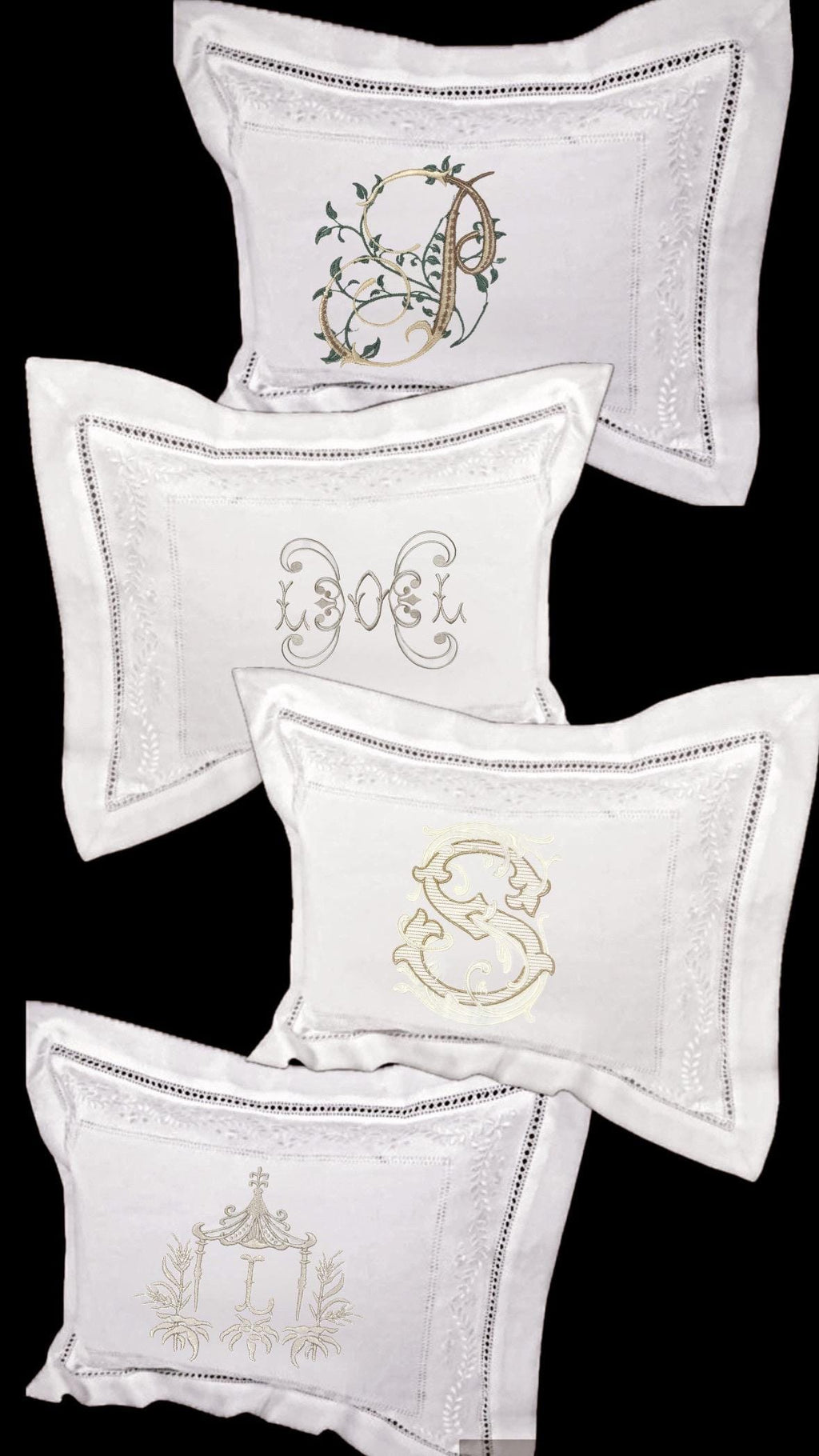 Boudoir pillow Elegant Garland  hemstitched Giglucci Personalized Boudoir Pillow