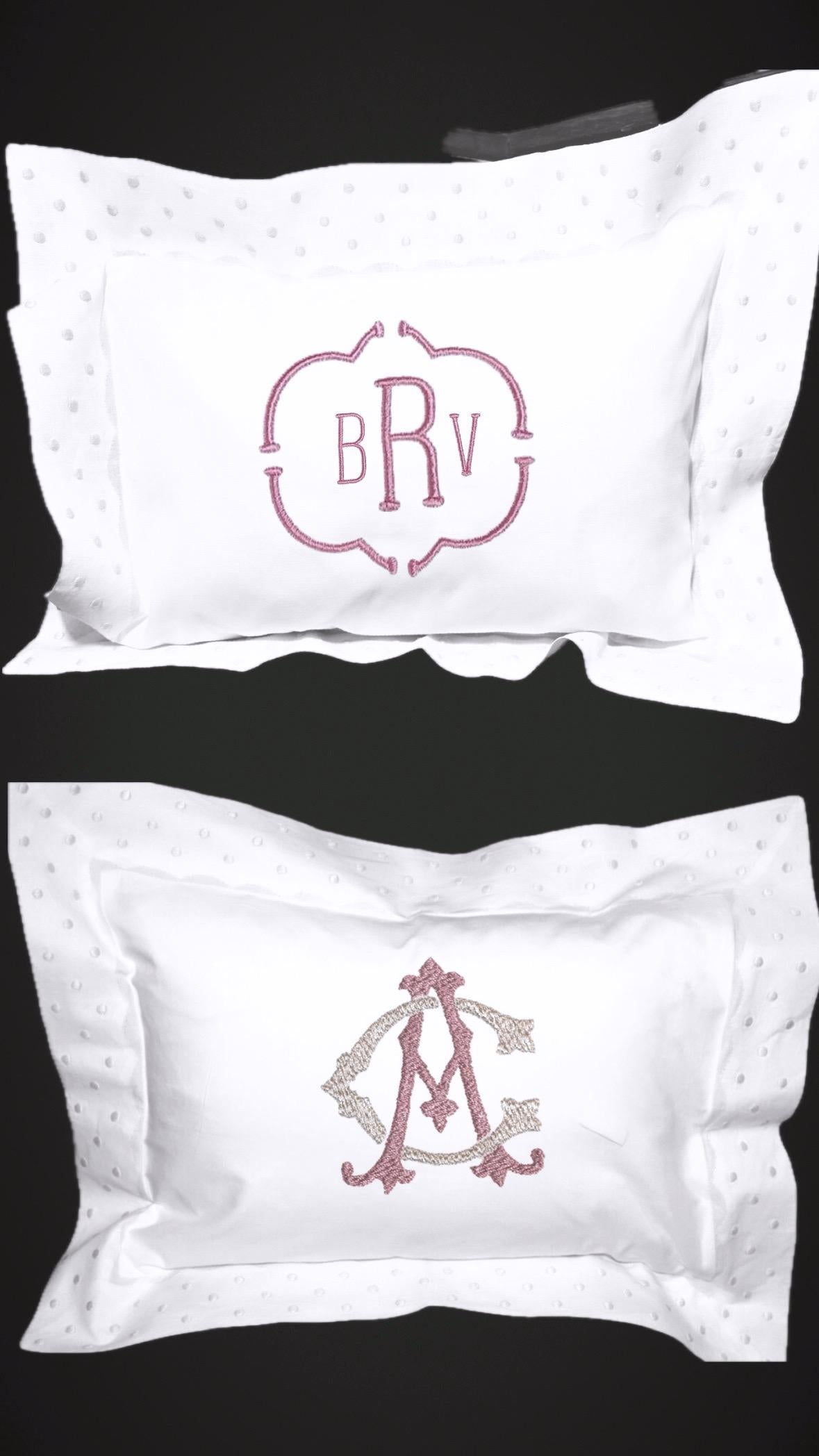 Baby linen hemstitched boudoir announcement pillow for Baby's Nursery Baby Shower Gift newborn babies Heirloom Embroidered Linen crib sham
