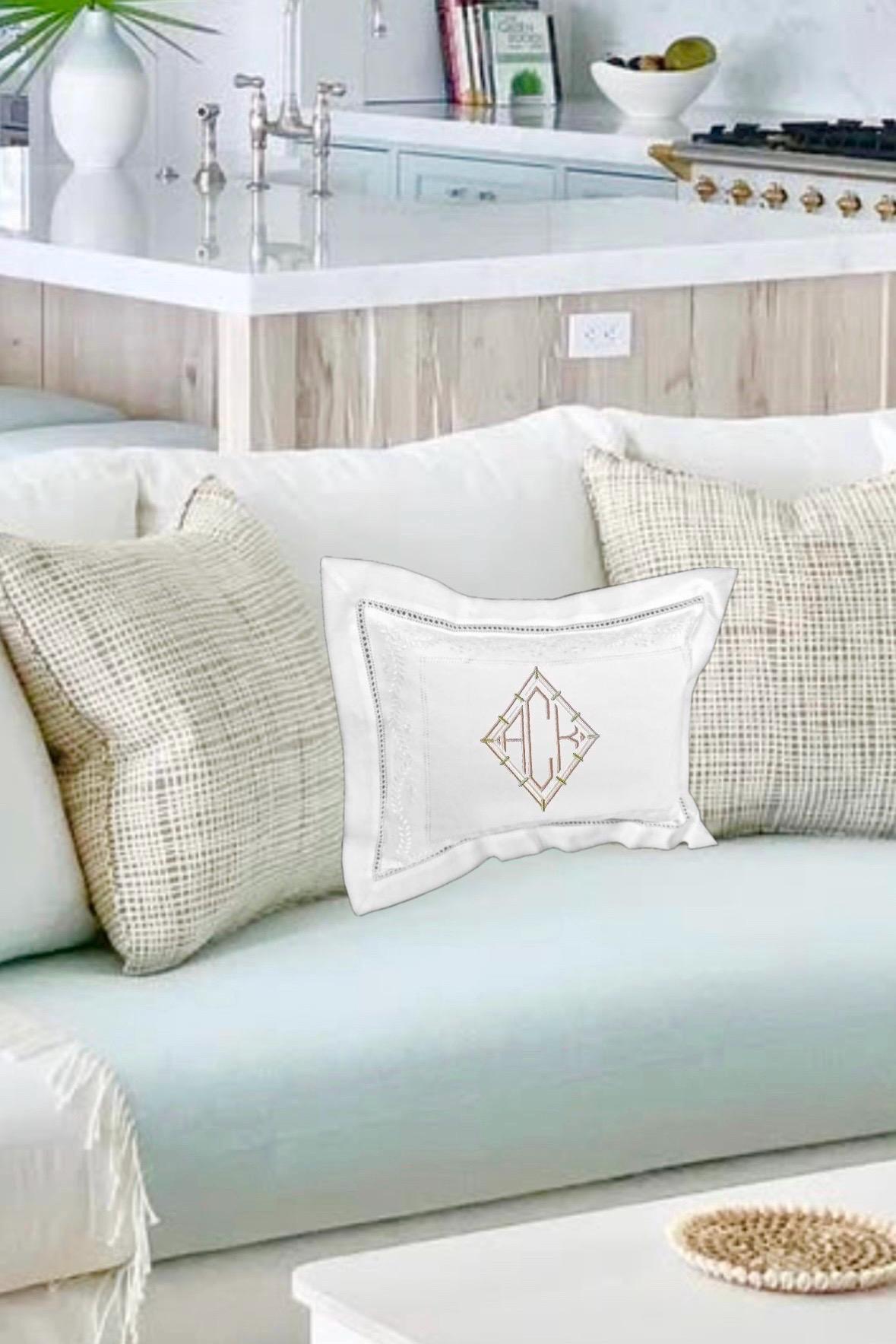 Boudoir pillow Elegant Garland  hemstitched Giglucci Personalized Boudoir Pillow