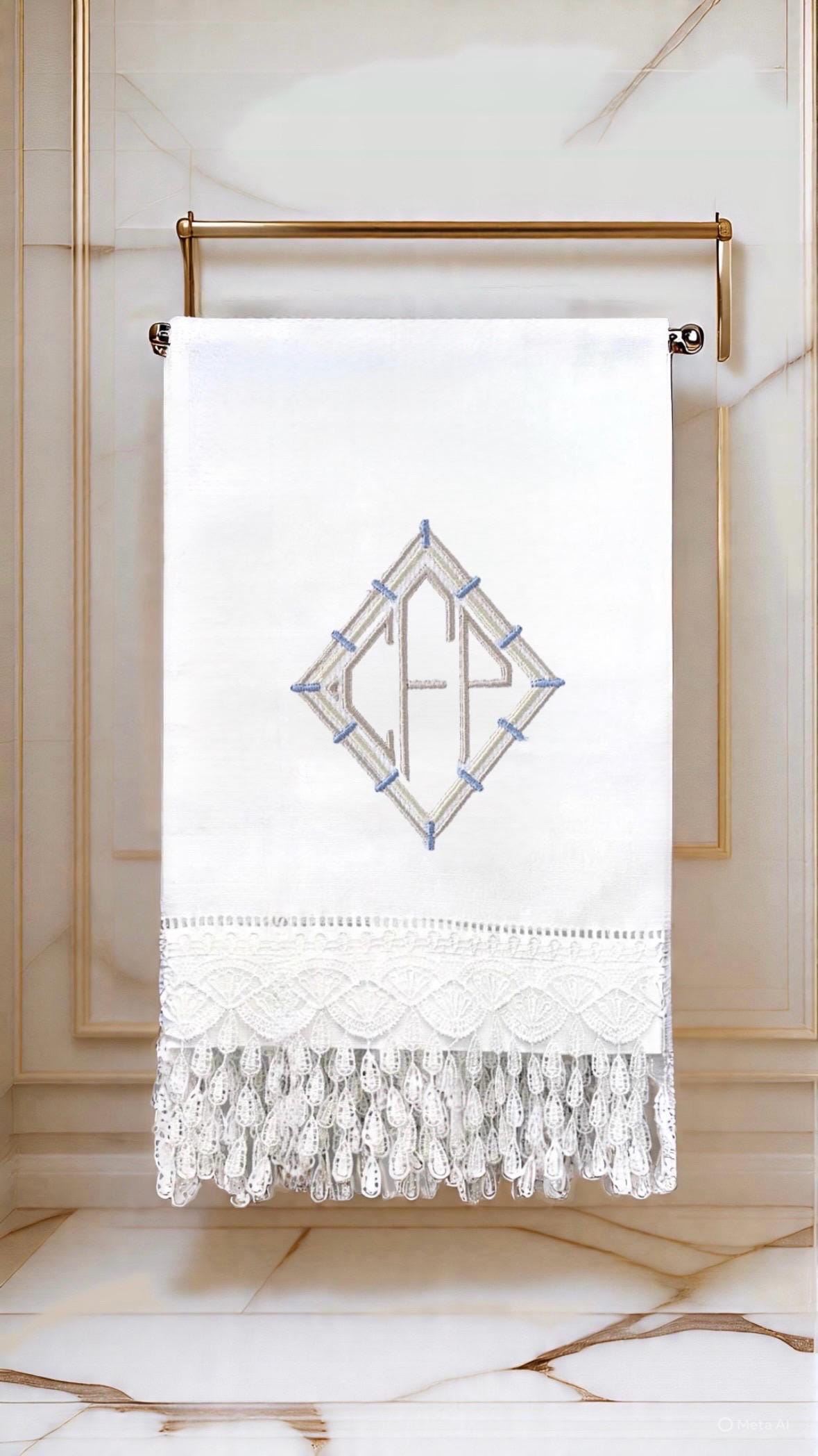 Embroidered Personalized Waffle Weave linen Towel Personalized pique Towel Bathroom Towel Bathroom Decor Servierttes de toilette Brodée Bain